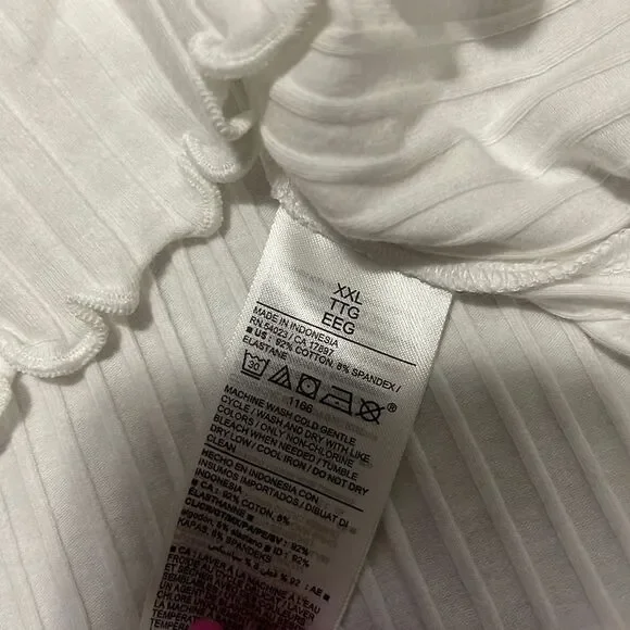 NWT- Old Navy - XXL. Fitted Crop Lettuce Hem Ribbed Tank - Picture 6 of 6